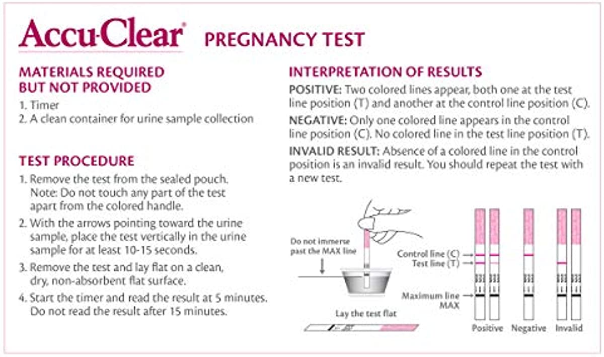 Accu-Clear Pregnancy Test Strips Over 99{f2156fc9aee13aafc51e60d98538426cabe8b876b587ae74cce47b2ee407224f} Accurate HCG Tests, 40 Count