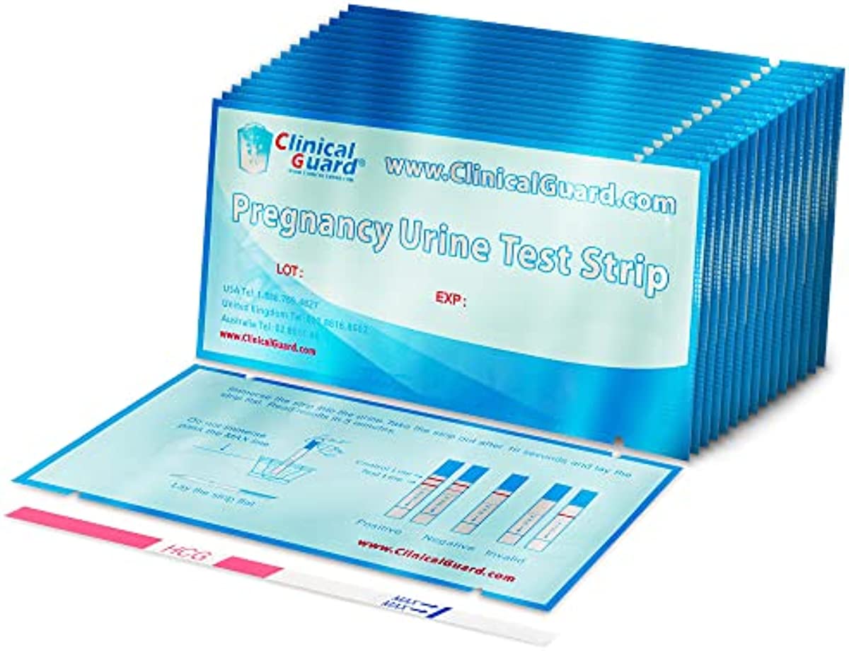 ClinicalGuard® Pregnancy Test Strips, Individually Sealed Early Home Detection HCG Test Pregnancy Kit (Pack of 50 Pregnancy Tests)