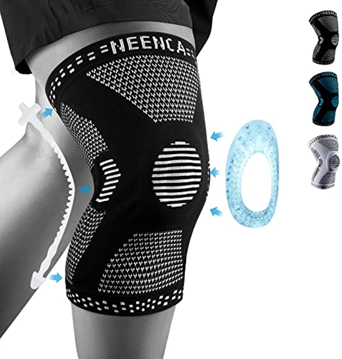 NEENCA Professional Plus Size Knee Brace, Knee Compression Sleeve for Larger Legs and Bigger Thighs, Medical Knee Support for Knee Pain Relief, Injury Recovery, Sports Protection, Single(2XL-5XL)