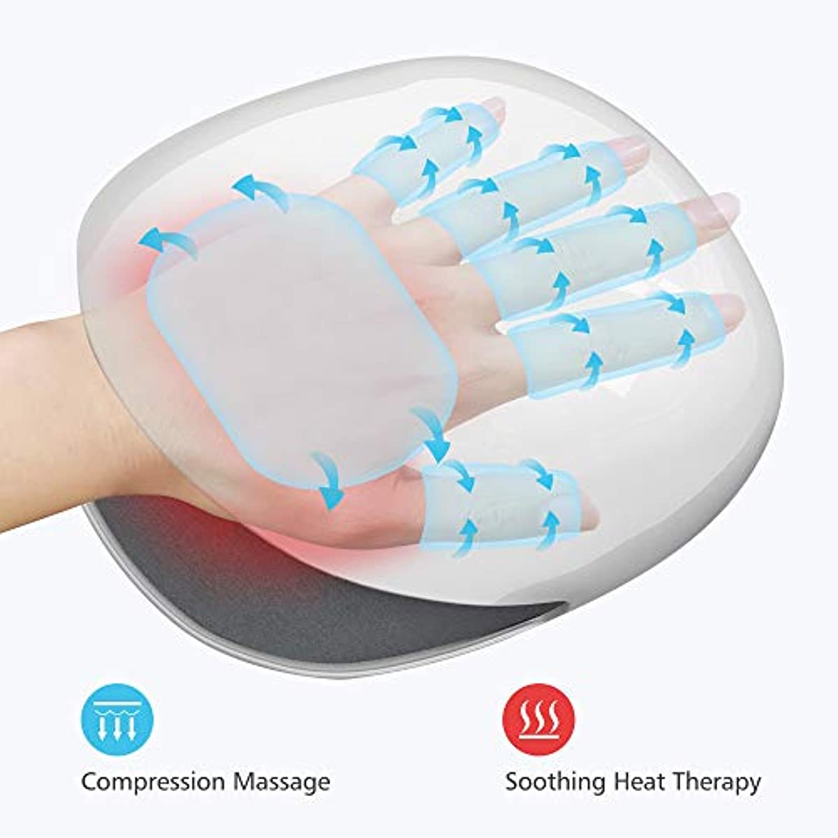 COMFIER Wireless Hand Massager with Heat -3 Levels Compression & Heating,Rechargeable Hand Massager Machine for Carpal Tunnel,Valentines Day Gifts for Women