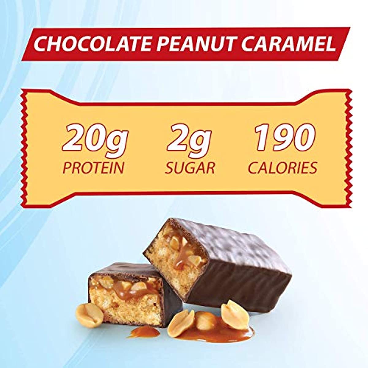Pure Protein Bars, High Protein, Nutritious Snacks to Support Energy, Low Sugar, Gluten Free, Chocolate Peanut Caramel, 1.76 oz., 12 Count