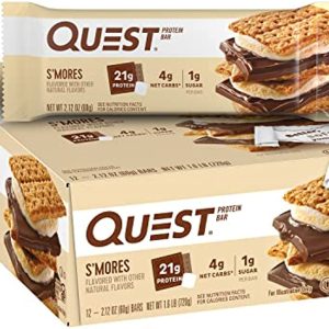 Quest Nutrition S\'mores Protein Bar, High Protein, Low Carb, Gluten Free, Keto Friendly, 12 Count