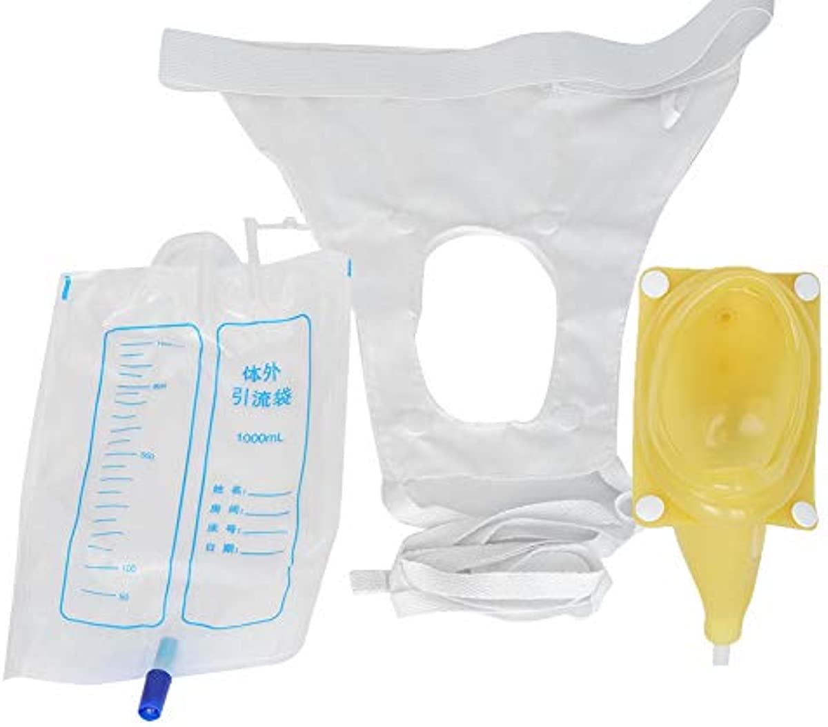 Urine Collector Bag, Adults Urinal with Urine Catheter Bags Latex Ventilate Urine Collector Travel Incontinence Bags with Elastic Waistband for Women Men(Women Normal Type)