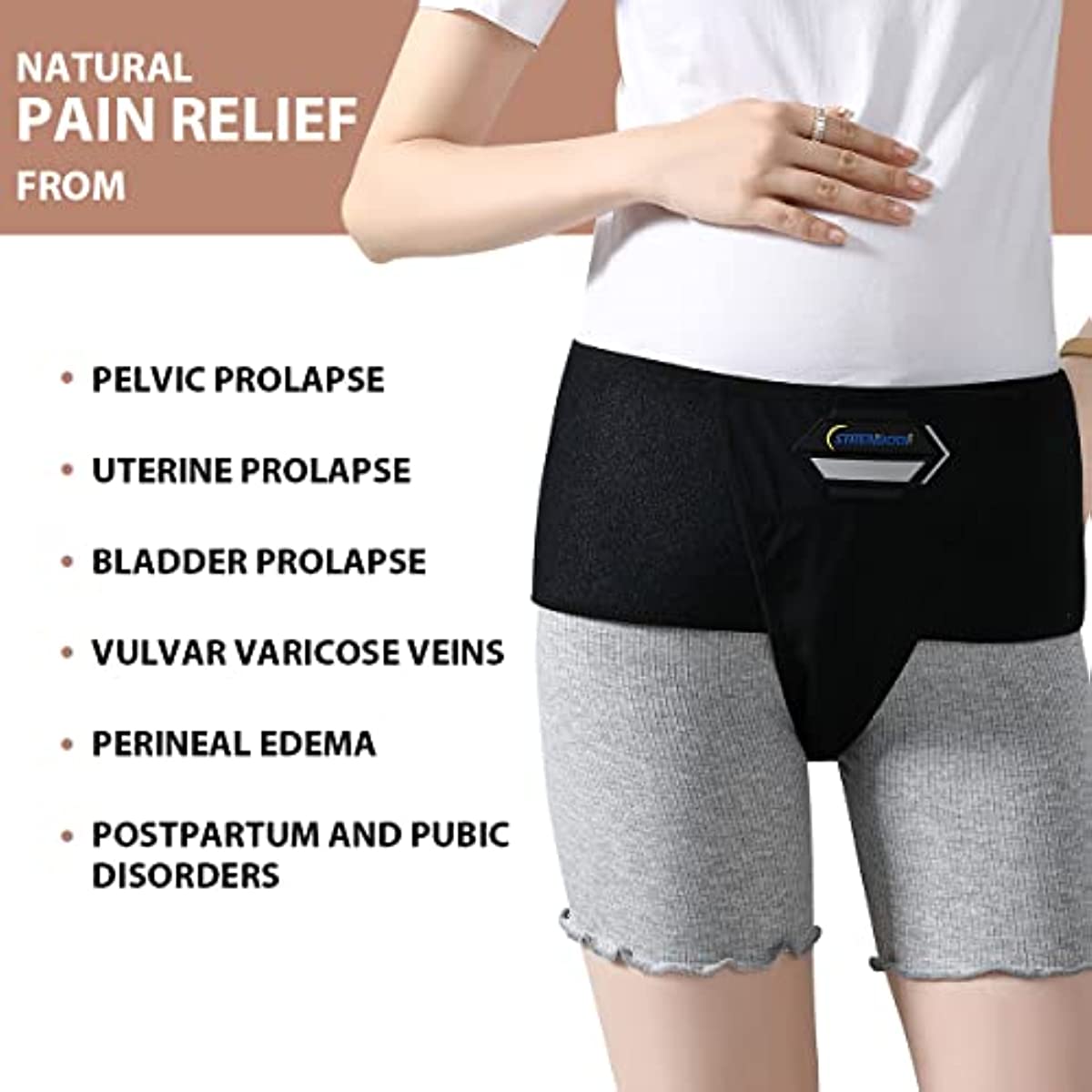 Strenbodi Pelvic Support Belt Uterus Support Belt Women\'s Brace for Treating Dropped Bladder, Uterine Prolapse, Vulvar Varicosities, Postpartum and Symphysis Pubis Dysfunction