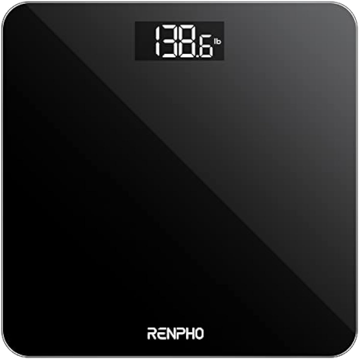 RENPHO Scale for Body Weight, Digital Bathroom Scale with Backlit LED Display, Highly Accurate & Measures Weight up to 400 lb/180kg, Batteries Included, Black-Core 1S