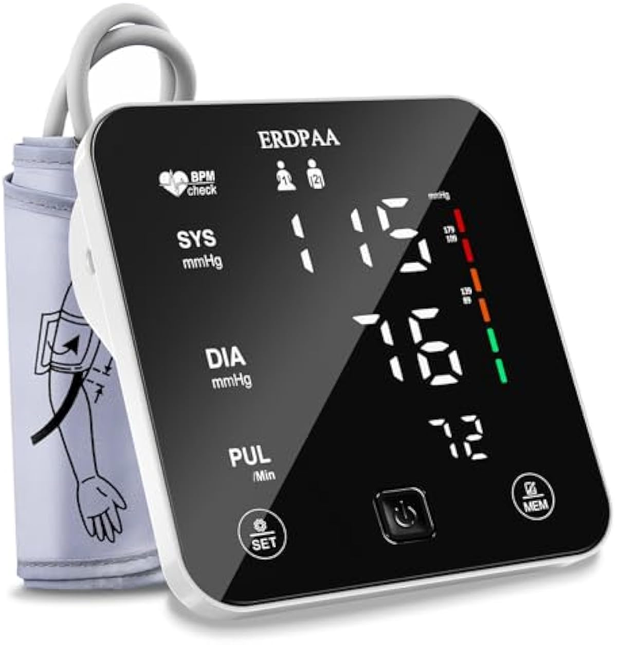 Blood Pressure Monitor,Smart Upper Arm Blood Pressure Monitors for Home Use with XL Pressure Cuff,Digital Blood Pressure Machine, Automatic Electric BP Machine with Large Cuff