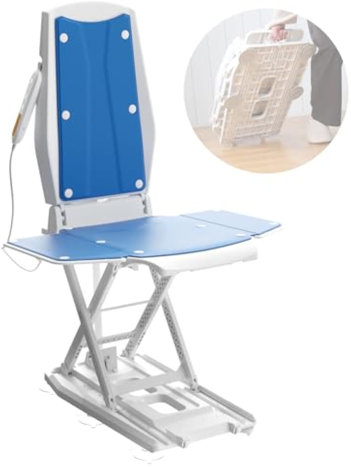 Upgrade Electric Chair Lift with Wheels, Get Up from Floor, Portable Lift Assist Devices for Elderly, Includes 2 Types of Suction Cups, Support Up to 300 LBS, No Assembly Required, AX10