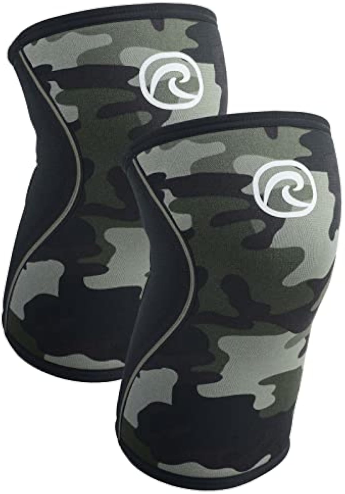 Rehband 5mm knee sleeve support for Cross Fit & heavy training, compression neoprene knee sleeve, feel stronger + more secure while workout, Colour:Camo - 1 Pair, Size:S