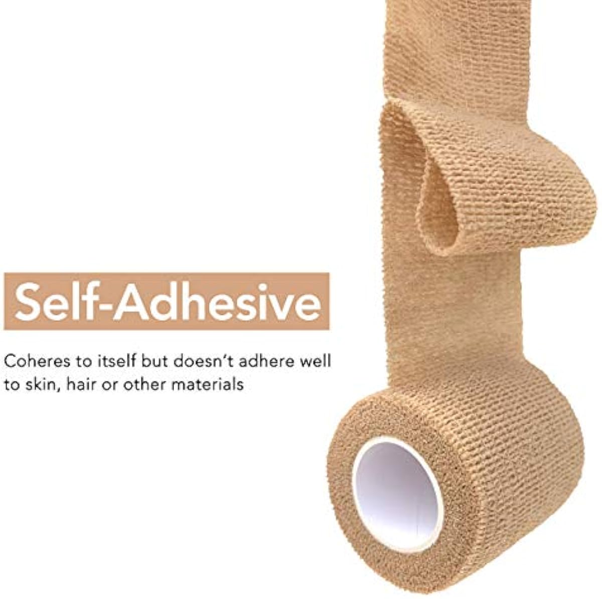 RISEN Cohesive Bandage 2” x 5 Yards, 6 Rolls, Self Adherent Wrap Medical Tape, Adhesive Flexible Breathable First Aid Gauze Ideal for Stretch Athletic