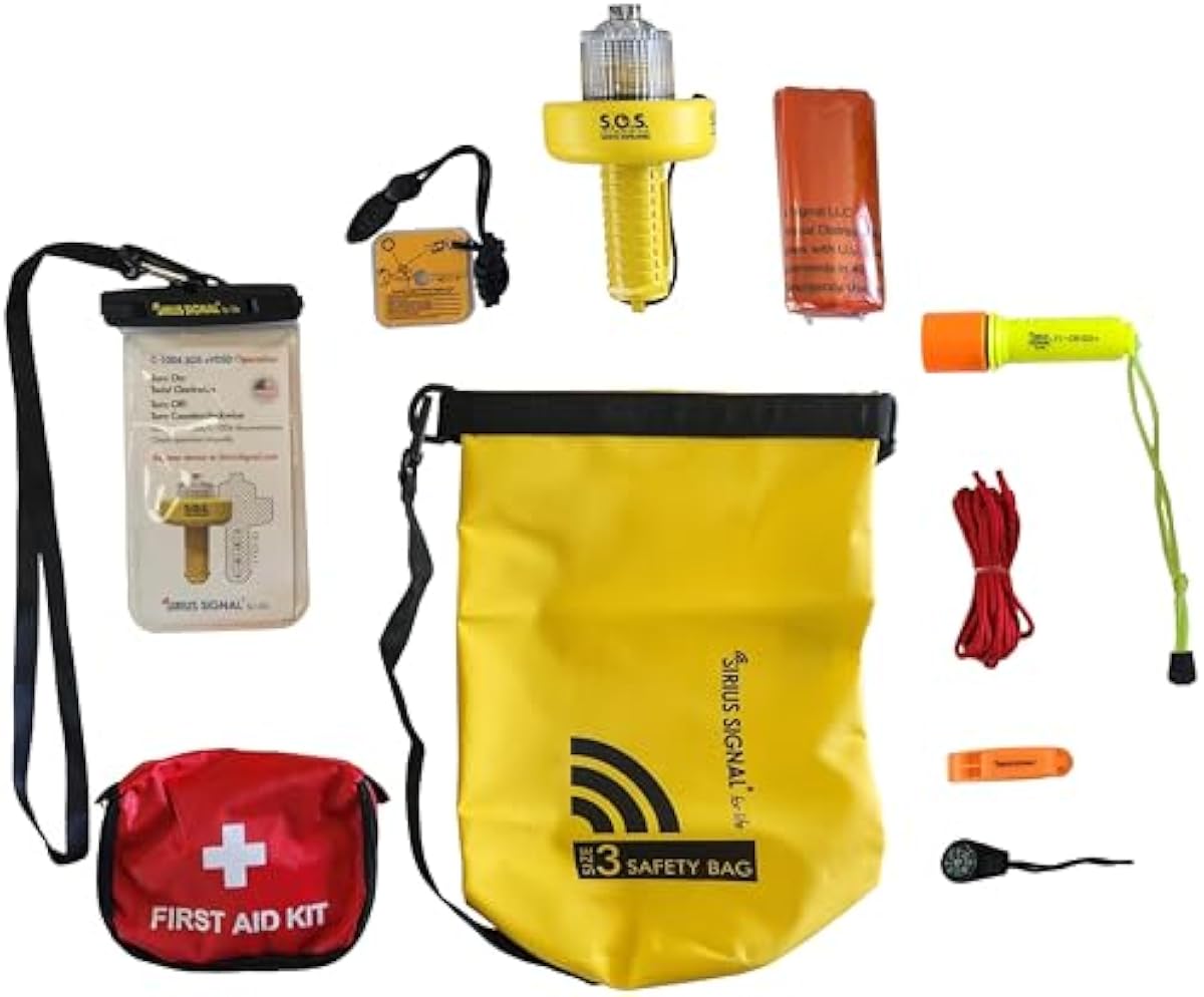 Sirius Signal SB-3L Boating Safety and Emergency SOS Dry Bag Kit for Kayaks, Boats, and Paddle Craft - USCG Approved