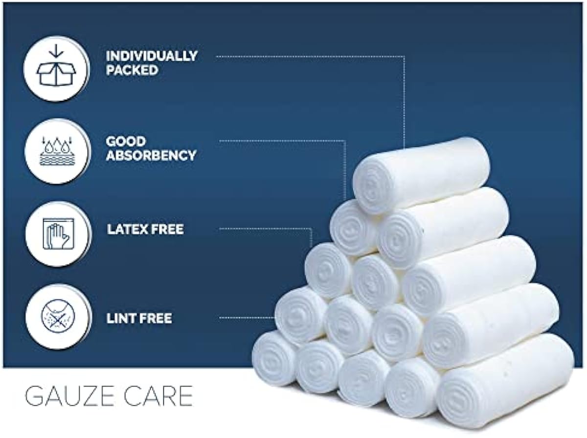 Gauze Rolls Pack of 24 – Premium Quality Lint and Latex-Free 4 inches x 4.1 Yards Conforming Stretch Bandages Designed for Effective Wound Care & Comfort - Ideal for use as a Mummy wrap