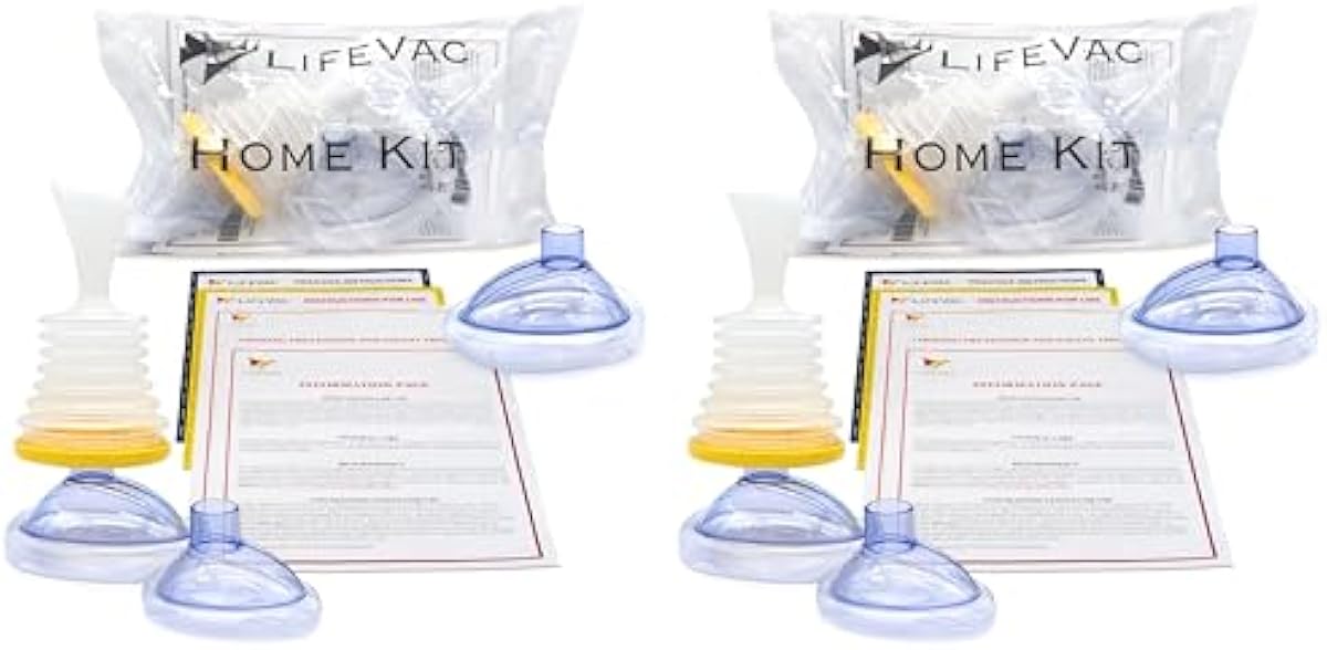 LifeVac Home Kit 2 Pack - Portable Suction Rescue Device, First Aid Kit for Kids and Adults, Portable Airway Suction Device for Children and Adults