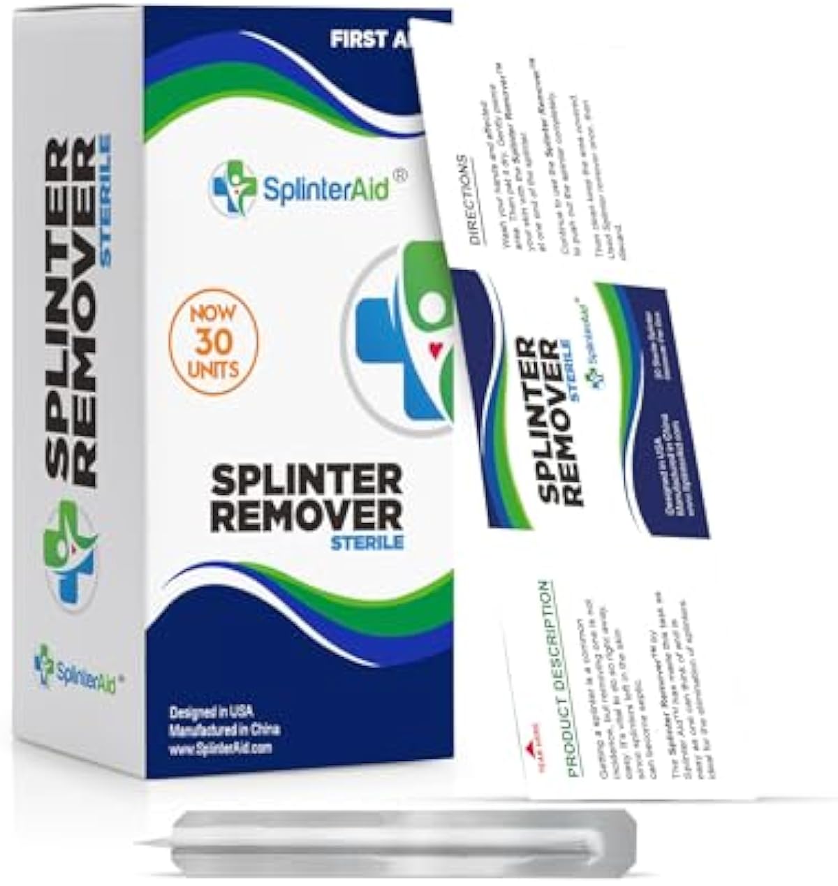 Painless Splinter Removal Kit (30-Count) | Quick, Easy Splinter Out | Compact First Aid for Home, Travel, Camping | Perfect for Hiking, Woodworking, Outdoors | No Tweezers Needed