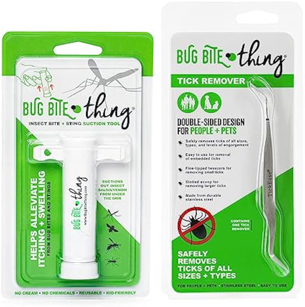 BUG BITE THING Suction Tool and Tick Remover Combo Pack