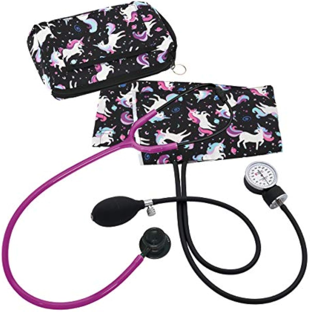 Prestige Medical Adult Aneroid Sphygmomanometer/Clinical Lite™ Stethoscope Kit, Unicorns Black