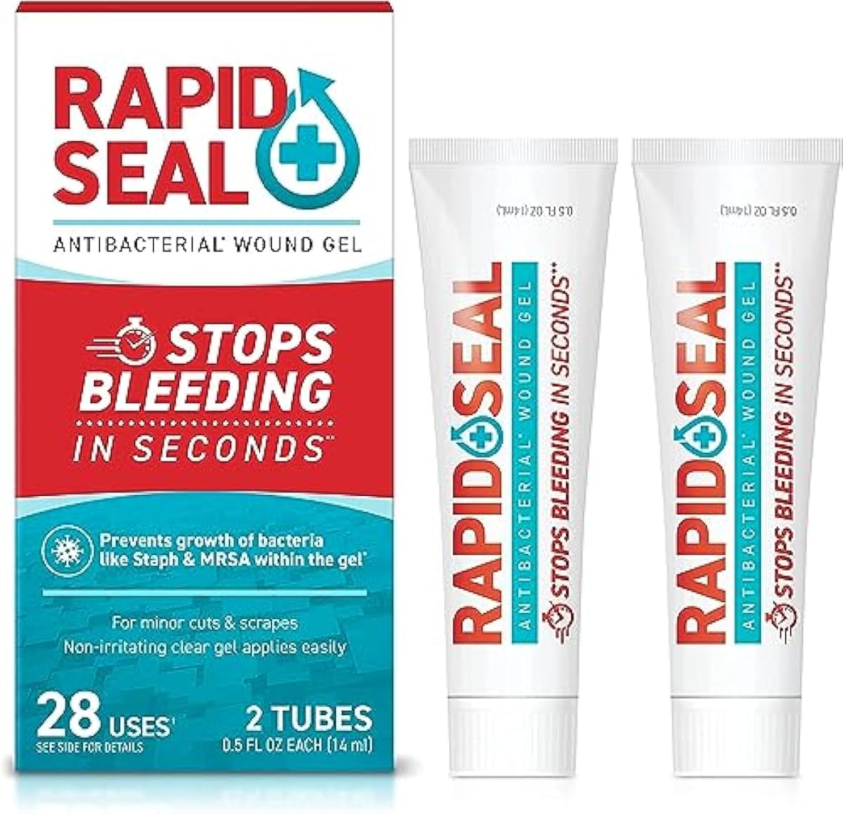 Wound Gel (2 Tubes) | Stops Bleeding in Seconds, Ideal for Cuts, Scrapes and Razor Nicks for Emergency First Aid Supplies