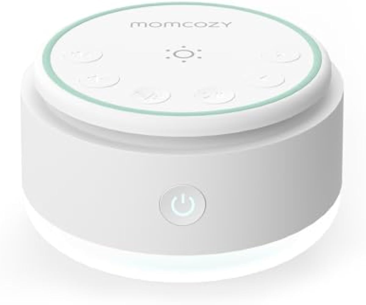 Momcozy Sound Machine for Baby | Portable White Noise Sound Machine for Sleep Rechargeable | 20 Sleep Sounds White Noise Machine with Nursery Night Light | Travel Sleep Sound Machine Battery Based