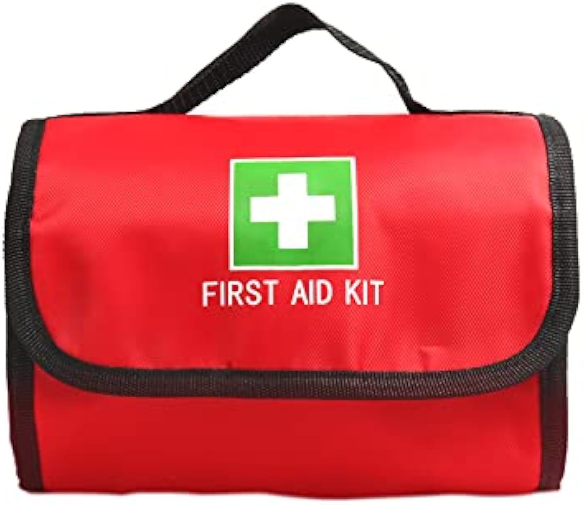 First Aid Bag Tote Empty Small First Aid Kit Bag Outdoor Travel Rescue Pouch First Responder Medicine Bag Pocket Container for Car Home Office Sport Outdoors (Red Foldable Green Print)