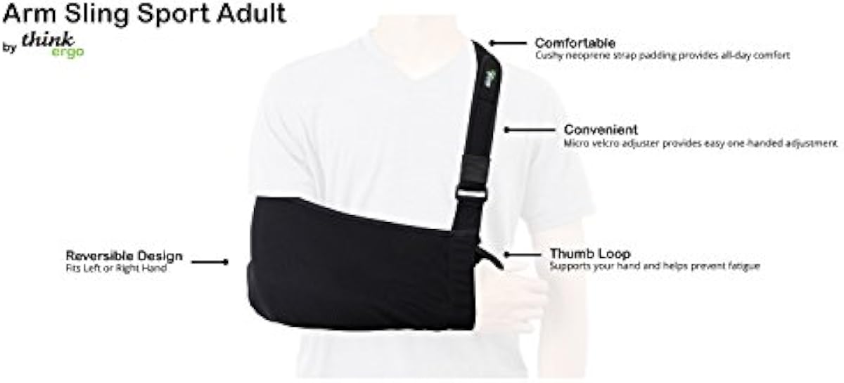 Arm Sling Sport Adult - Lightweight, Medical Sling Arm, Shoulder & Rotator Cuff Support