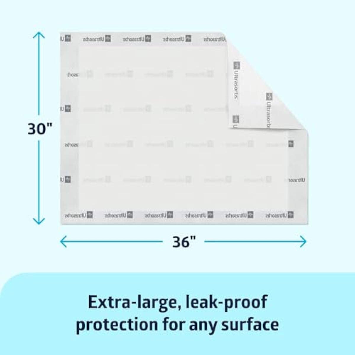 Medline Ultrasorbs Drypads, 30\" x 36\", 25 Count, Super Absorbent Disposable Bed Pads, Large Incontinence Bed Pads, Chucks Protective Underpads, 10 Times More Absorbent, For Adults, Elderly