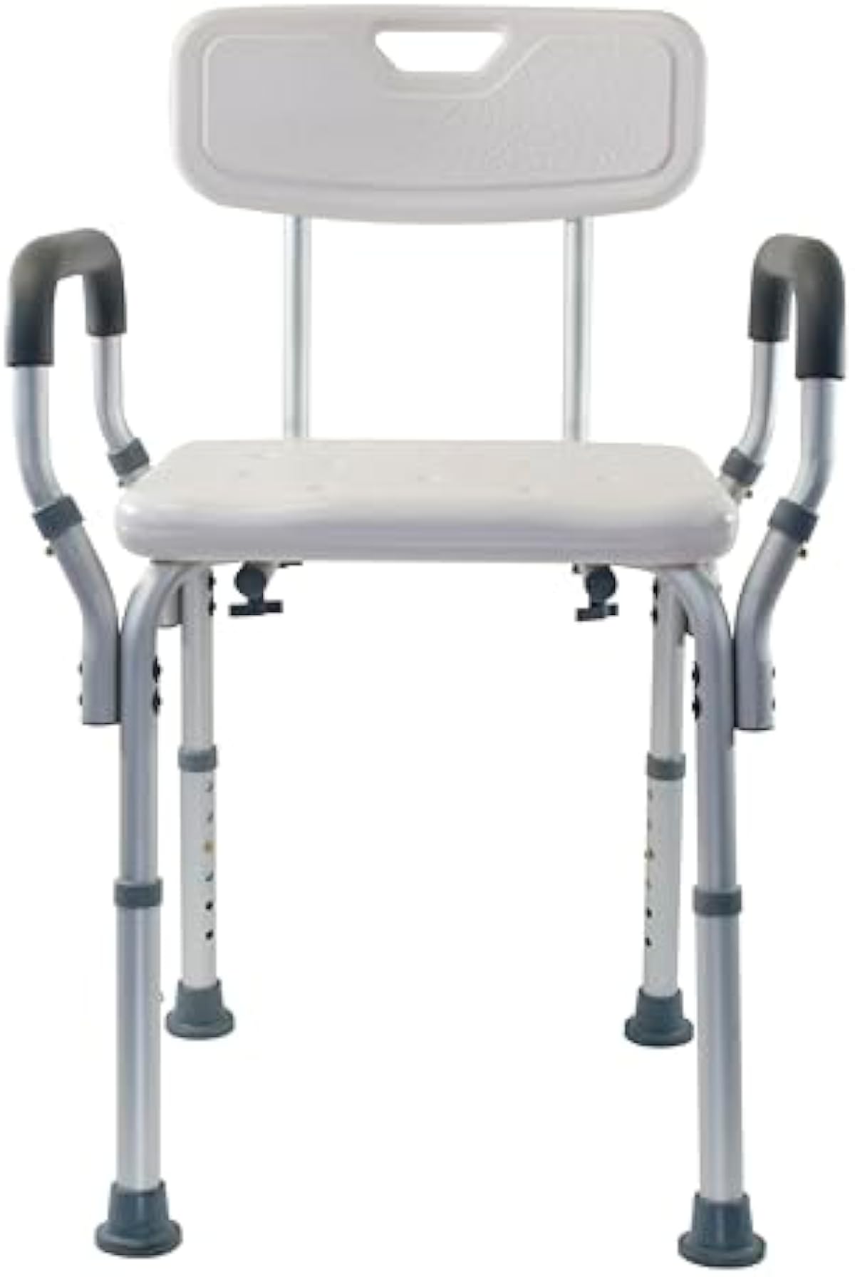 Essential Medical Supply Height Adjustable Shower and Bath Bench with Padded Arms, Contoured Back and Textured Shower Chair Seat - Perfect for The Bath and Shower