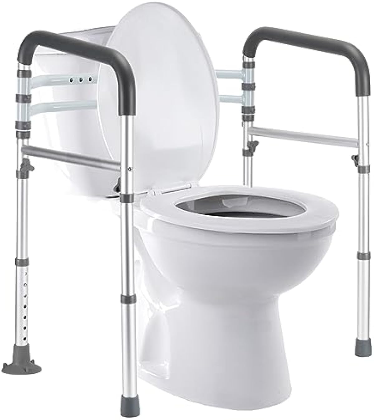 FSA/HSA Eligible Toilet Safety Rails, Adjustable Toilet Frame for Elderly, Seniors, Handicap & Disabled, Foldable Handicap Toilet Handles Fit Any Toilets (300 LB)