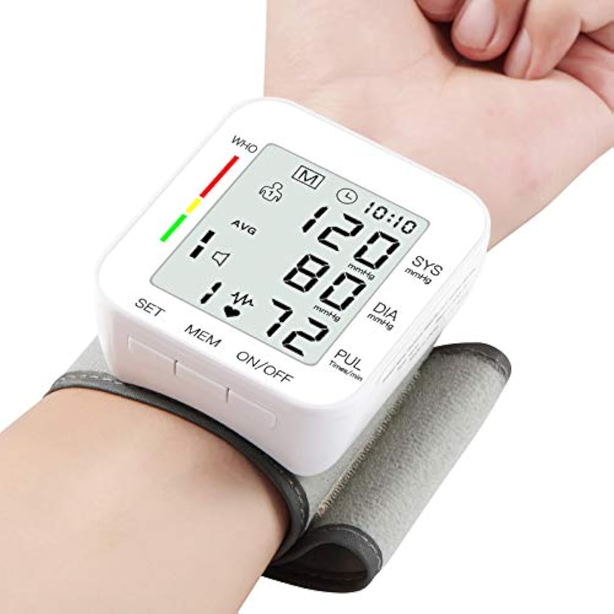 MMIZOO Wrist Blood Pressure Monitor Large LCD Display BP Machine Adjustable Cuff 5.31-7.68 inch Automatic 99x2 Sets Memory with Carrying Case for Home Use (W1681)