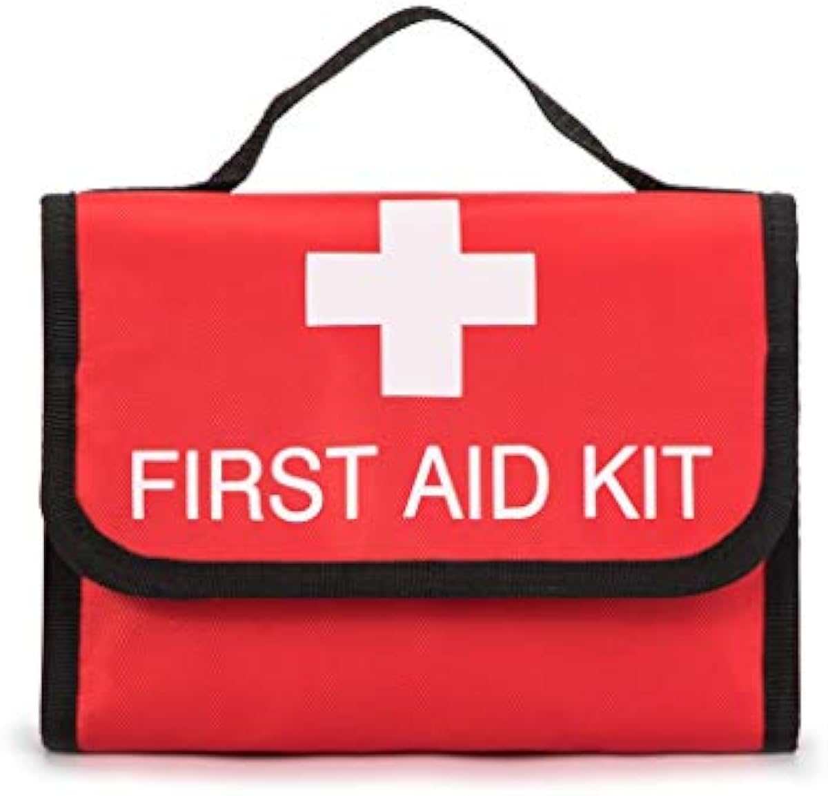 First Aid Bag Tote Empty Small First Aid Kit Bag Outdoor Travel Rescue Pouch First Responder Medicine Bag Pocket Container for Car Home Office Sport Outdoors (Red Foldable)