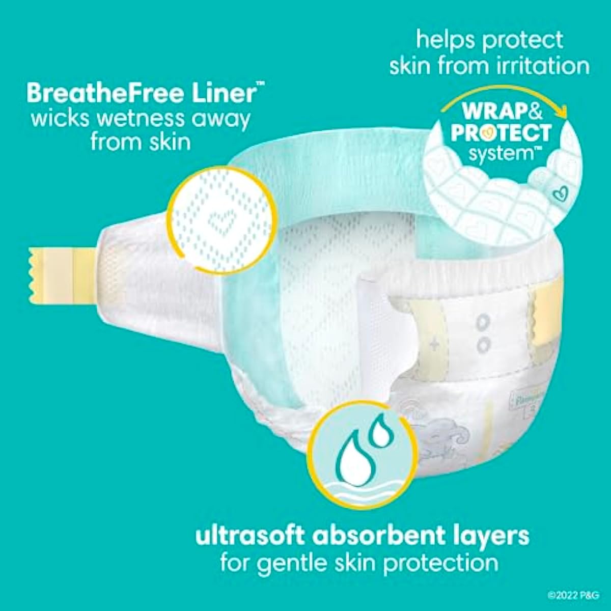 Pampers Swaddlers Disposable Baby Diapers Size 1, 198 Count with Sensitive Water Based Baby Wipes 4X Pop-Top Packs (336 Count)