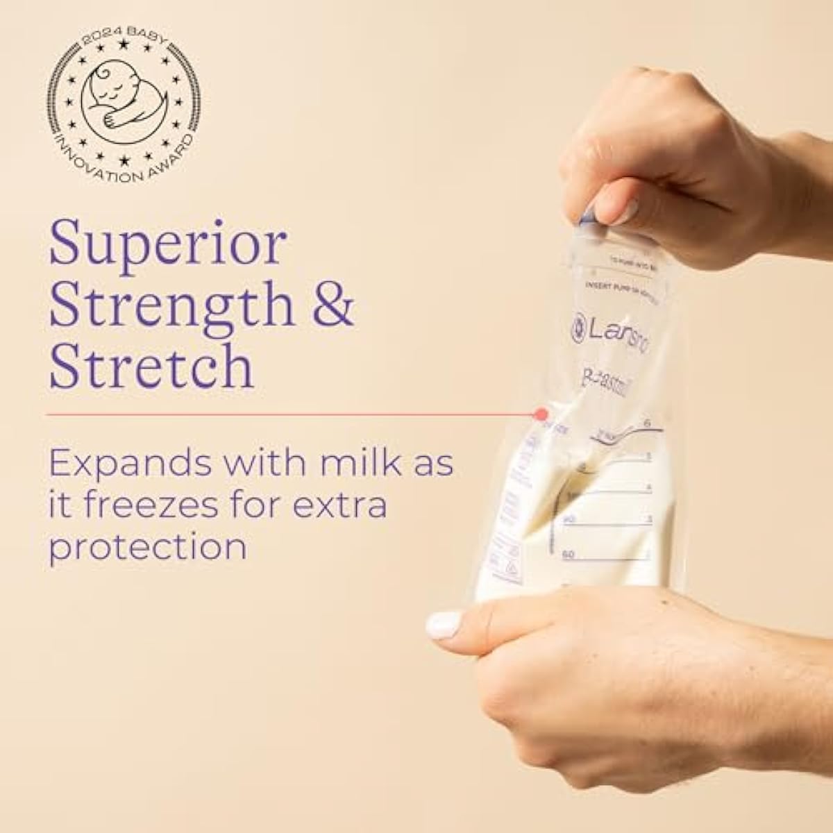 Lansinoh Breastmilk Storage Bags, 100 Count, Baby Essentials, Fast Freeze & Thaw Breast Milk Bags for Baby Bottle Feeding, Superior Strength & Stretch, 6 Ounce