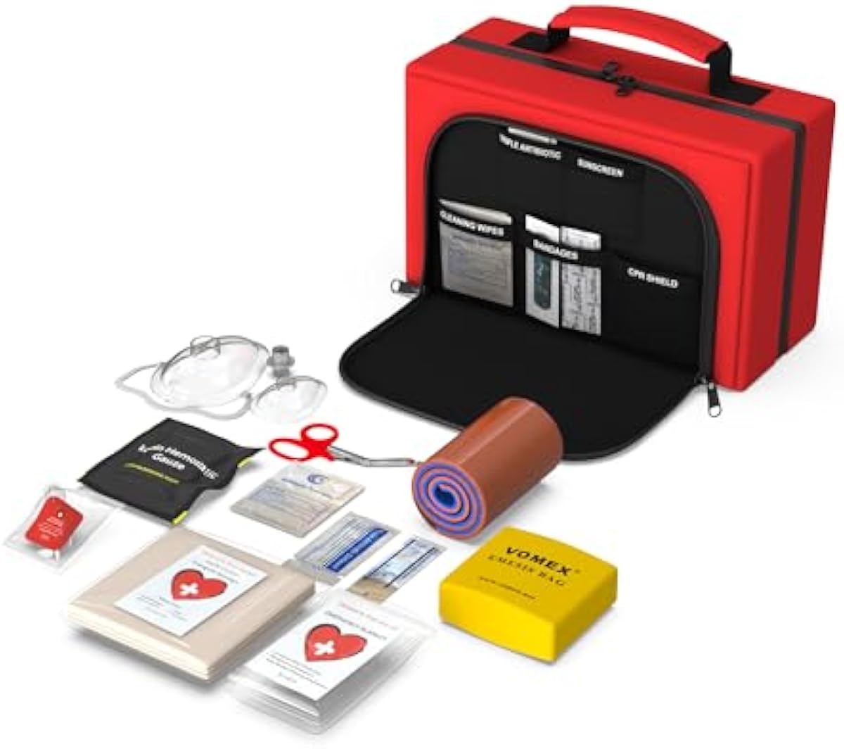 Family First Aid & CPR Kit - Emergency Medical Kit for The Entire Family, Child, Kids, and Youth. Perfect for Camping, Travel, Car, Hiking, Sports, Outdoor, and Home - First Aid Guide Life Safety Pro