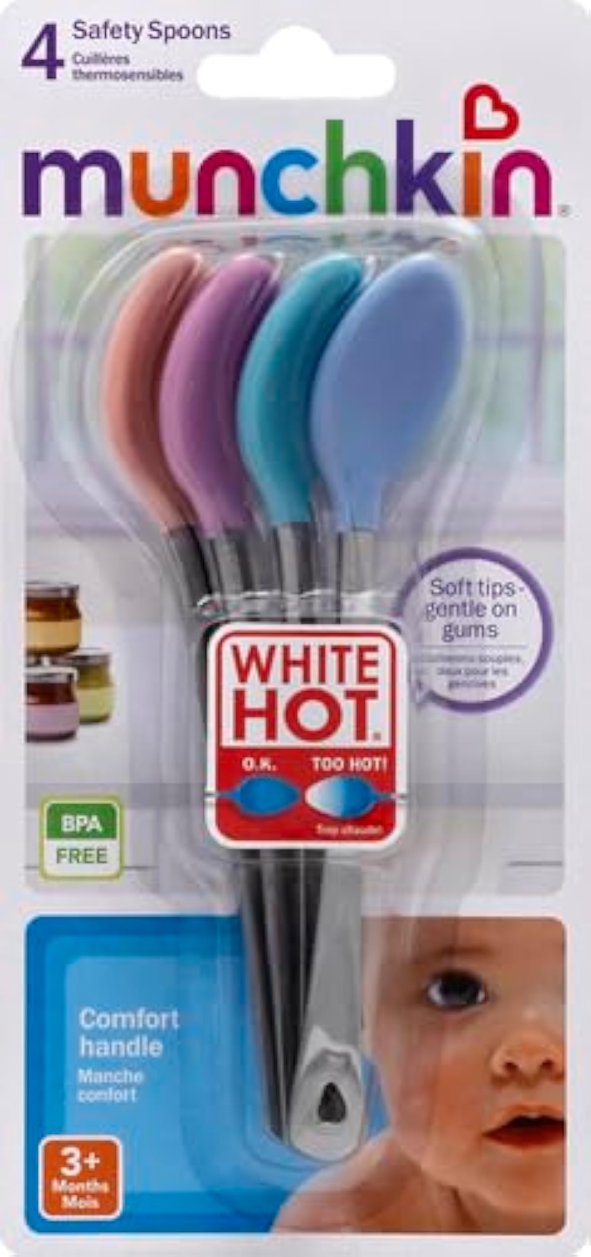 Munchkin® White Hot® Safety Baby Spoons, 4 Pack
