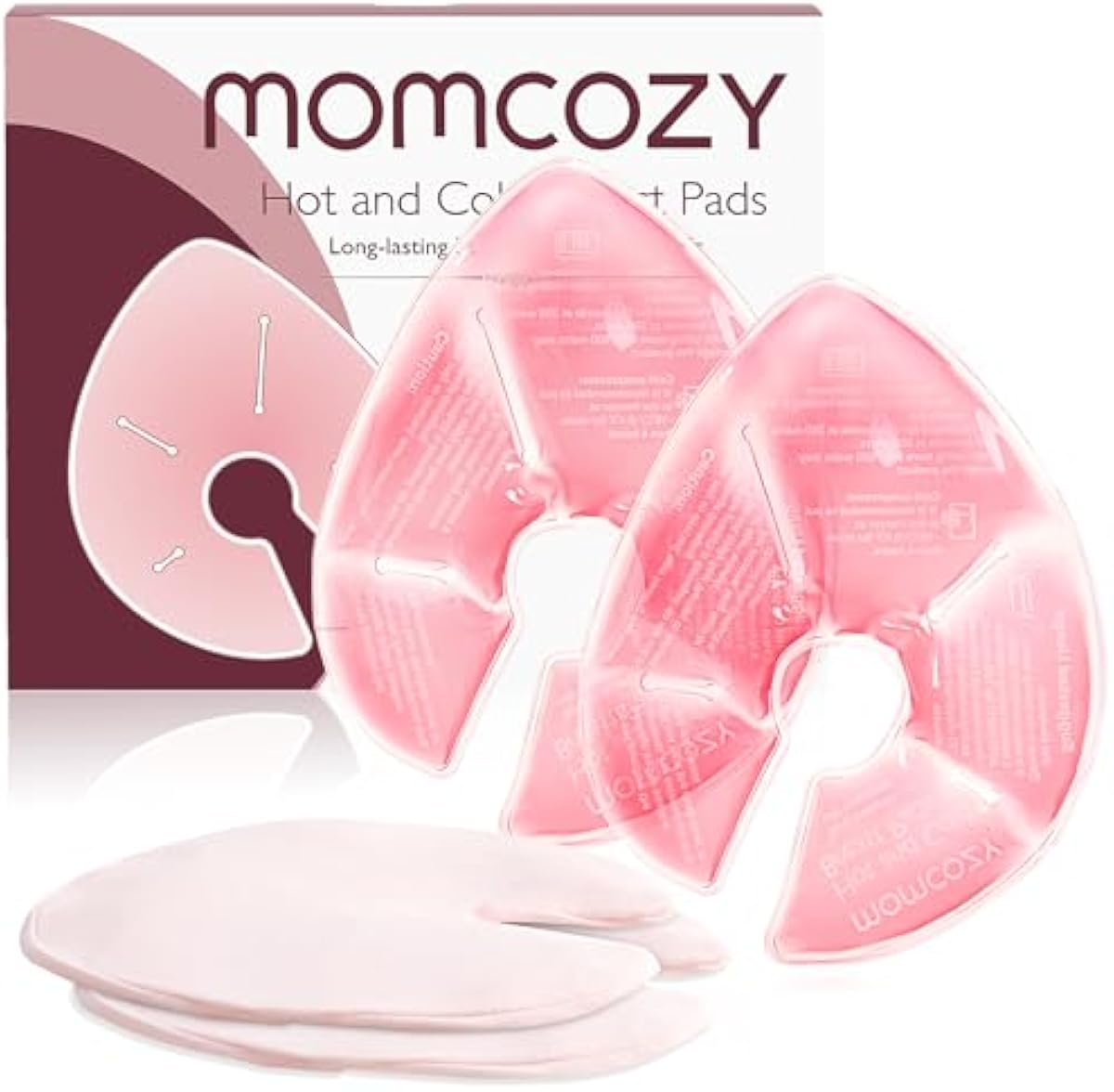 Momcozy Larger Breast Therapy Packs, Hot and Cold Breast Pads with 2 Soft Covers, Breastfeeding Essentials, 2 Pack