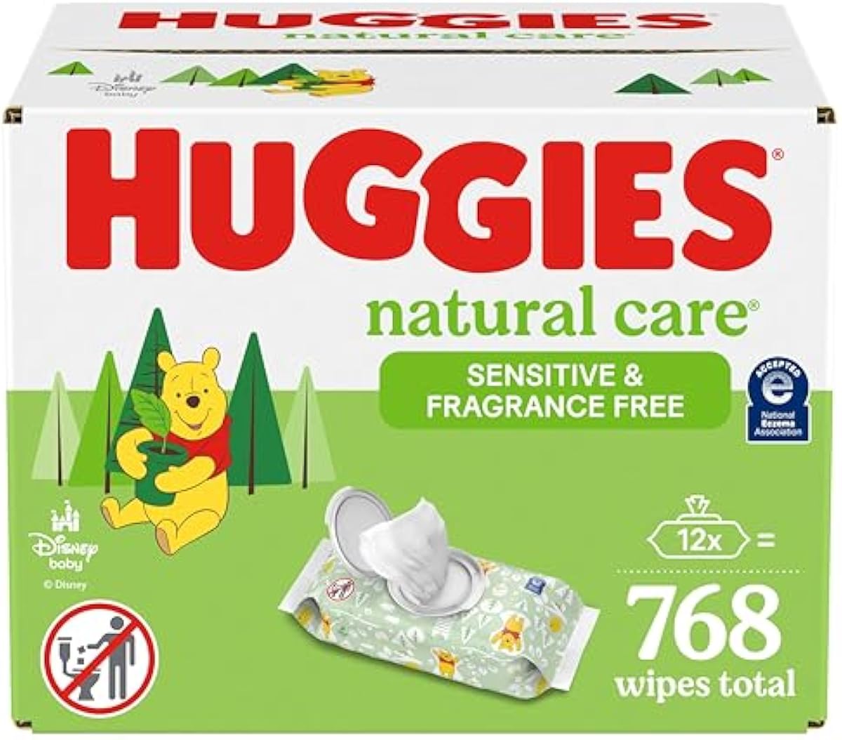 Huggies Natural Care Sensitive Baby Wipes, Unscented, Hypoallergenic, 99{0b81247e3acbc2c055e32ce816061c7bfc3b136141e1734906f1953877420aac} Purified Water, 12 Flip-Top Packs (768 Wipes Total), Packaging May Vary