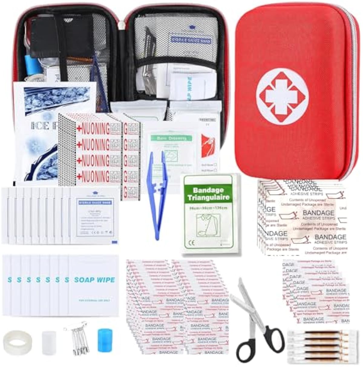 276PCS First Aid Kit Home Car Camping Hiking Emergency Supplies Small Compact Lovely Bag for School Outdoor, Basic Outdoor Essentials Survival Kit for Travel AMORNING