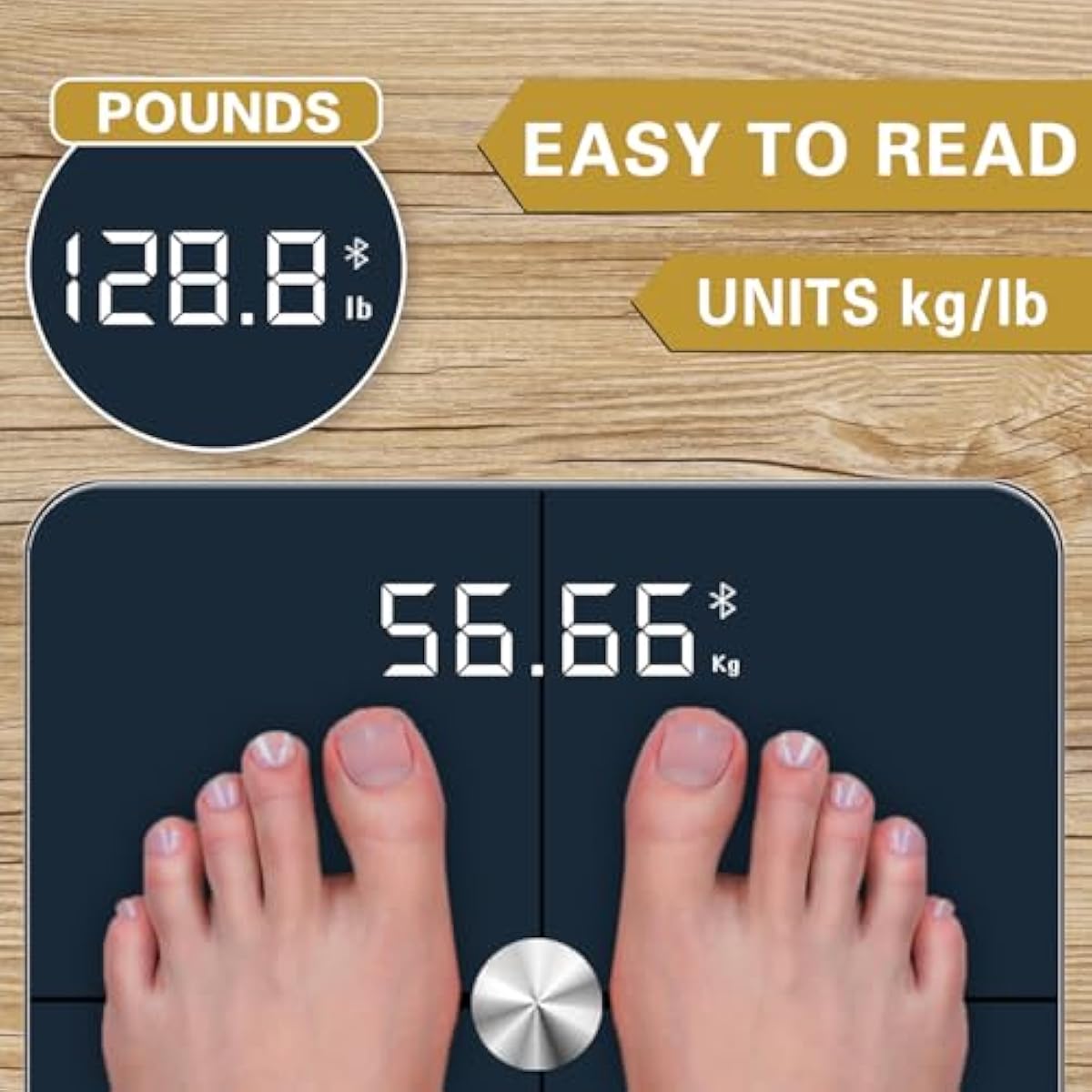 smart scale for body weight, bathroom scales for weight accurate to 0.1lb/0.05kg can be calibrated,25 Body Composition Analysis APP, Bluetooth body weight scale with bmi, body fat, muscle mass 400 lbs