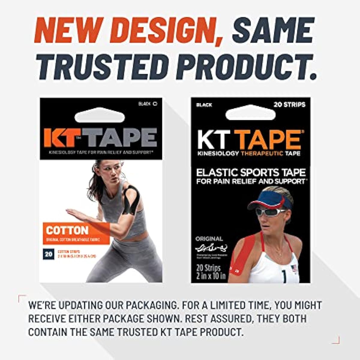 KT Tape, Original Cotton, Elastic Kinesiology Athletic Tape, 20 Count, 10” Precut Strips