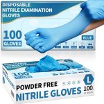 100 Pack Blue Nitrile Exam Gloves - 4.5 Mil, Latex-Free, Food-Safe