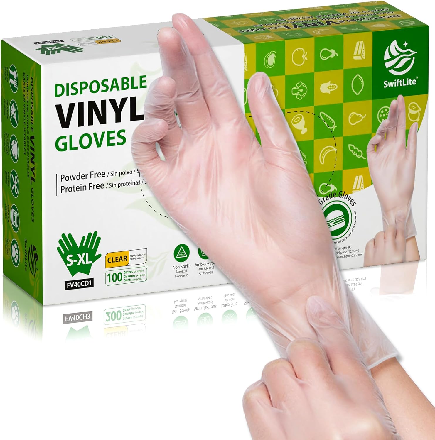 Food Safe Disposable Vinyl Gloves - Latex-Free, Clear, Powder-Free