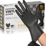 Disposable Black Vinyl Gloves - Food Safe, Latex & Powder Free