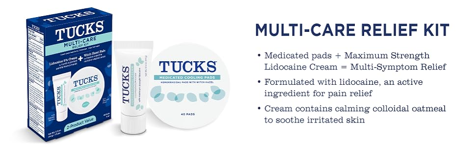 Tucks pads jar shown outside of box with individual pad shown