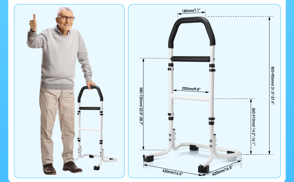 Stand Assist Aid Rail in Use