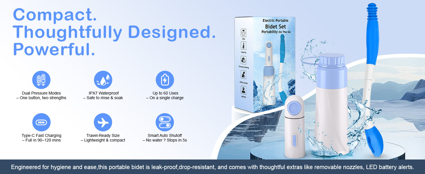 Portable Bidet Wiper Tool Set for Travel