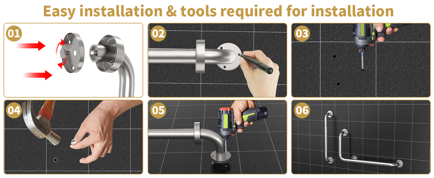 l shaped grab bars for shower
