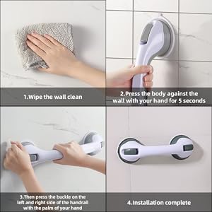 Shower handles for elderly suction