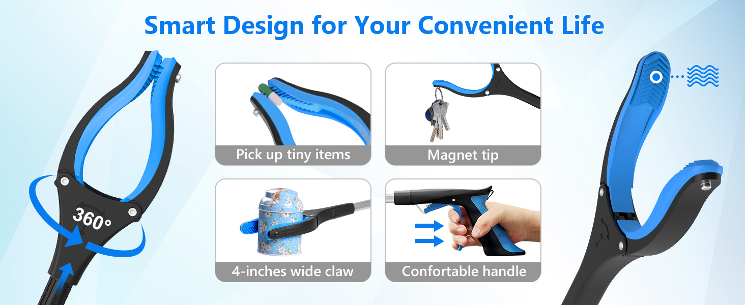 Heavy-Duty, Foldable, and 360° Rotating with Magnetic Tip – A Grabber Designed for Convenience