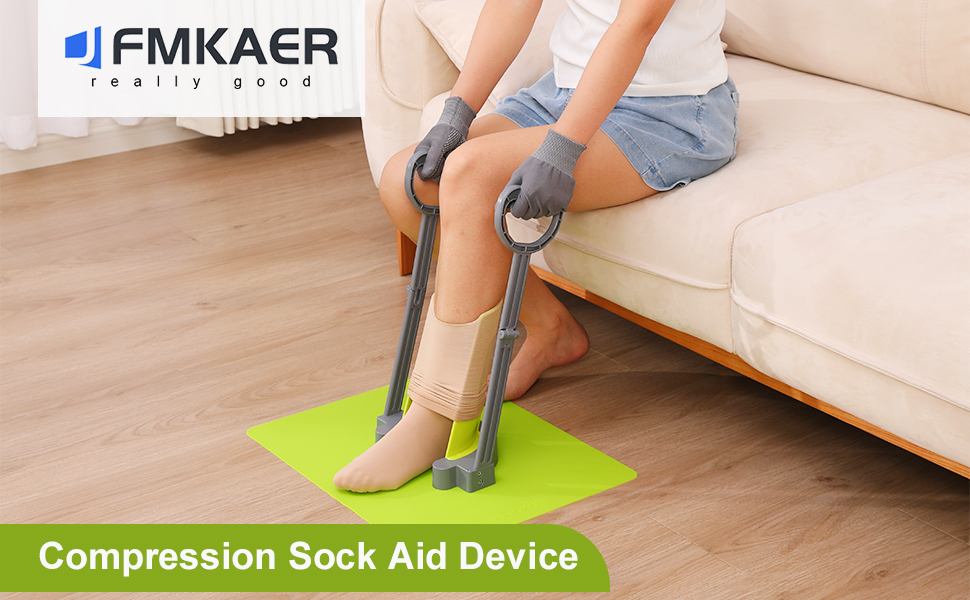 Compression Sock Aid Device in Use