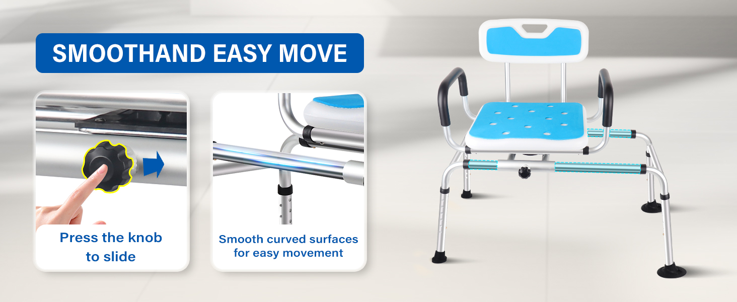 sliding shower chair