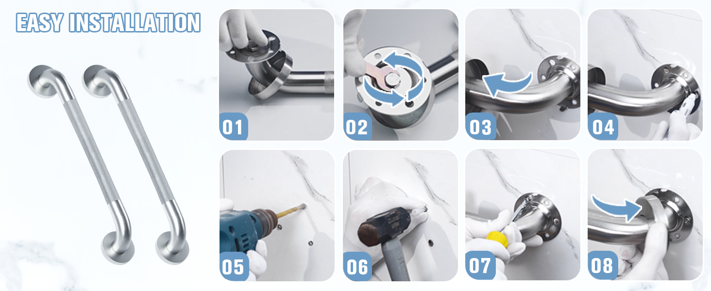 grab bars for wall mounted with concealed screws