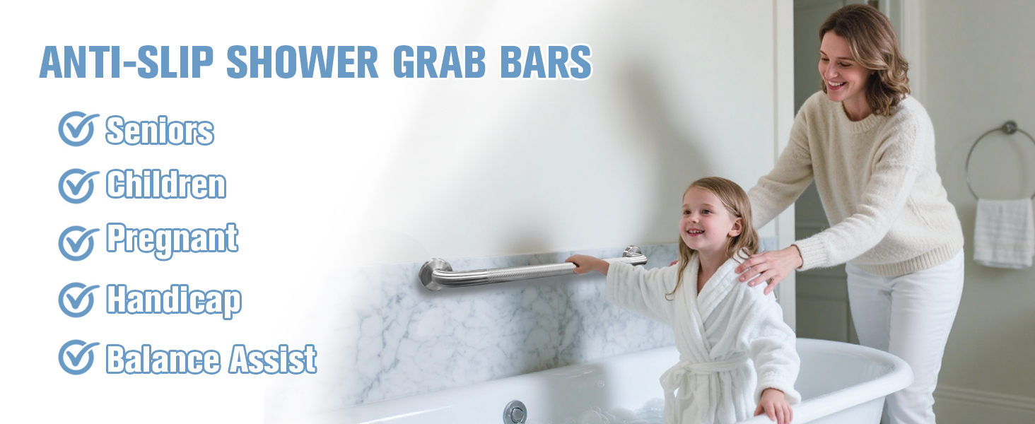 anti-slip shower grab bars